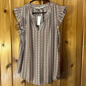 Size large Loft nwt flutter sleeve blouse